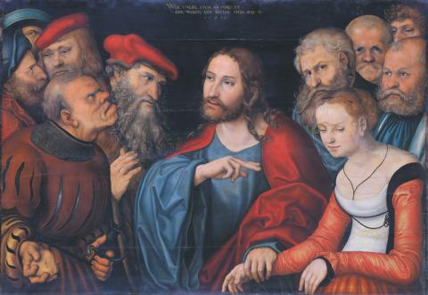 id. Lucas Cranach: Krisztus és a házasságtörő asszony 1532 
